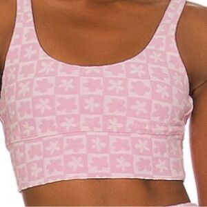 Beach Riot Pink Floral Sports Bra